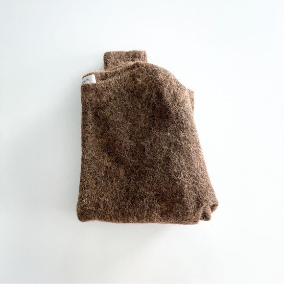 Sandwich Sweater Alpaca Wool Blend Brown Long Sleeved Women's S - Picture 9 of 9